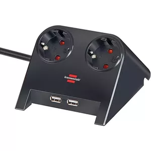 Power Extension Brennenstuhl 1153500222 1.8m 2 AC Outlets Indoor Black