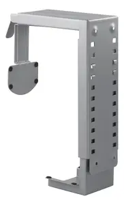 DELTACO SH-40 Wall-mounted CPU holder Silver with 25 kg capacity, adjustable width 80-200 mm and height 300-530 mm