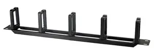DELTACO 19-4 Cable Management Panel with 5 Brackets 1U Black