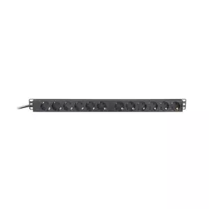 Power Extension Deltaco GT-8636 3m 12 AC Outlets Indoor Black