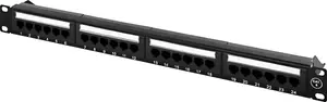 DELTACO PAN-112 Patch Panel 1U 24xRJ45 Cat6 UTP 10Gbps Black