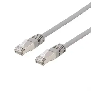 Сетевой кабель DELTACO SFTP-60H Cat6 S/FTP (S-STP) серый, 0,5 м, RJ-45–RJ-45, никель/золото контакты
