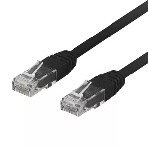 Networking cable Deltaco TP-603S RJ45 Cat6 0.3m Black