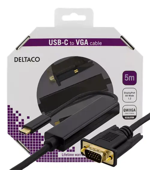 Video kabeļa adapteris Deltaco USBC-1089-K Photo 2