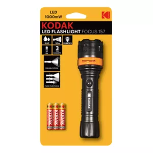 Flashlight Kodak LED Focus 157 with included 3×AAA batteries