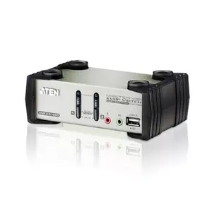 KVM switch ATEN 2-port USB/PS/2 VGA with audio and USB 2.0 hub, QXGA 2048x1536, cables included