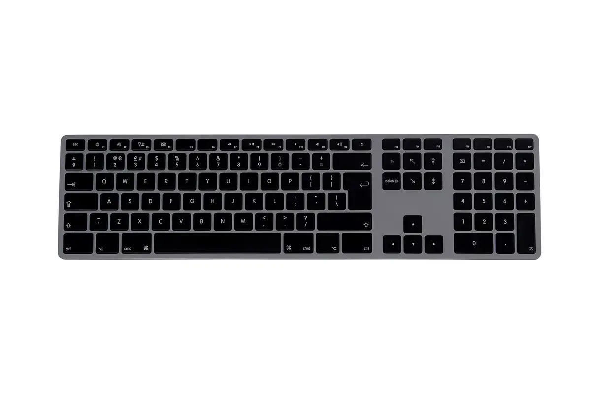 Matias FK318B-UK Aluminum Mac Hub 2xUSB klaviatūra Photo 1
