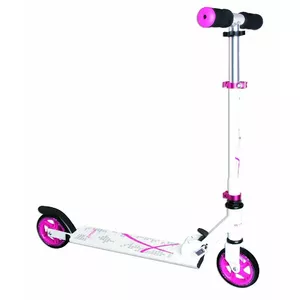 Jaunums! Muuwmi Aluminium Scooter skrejritenis 125 mm, balts/rozā