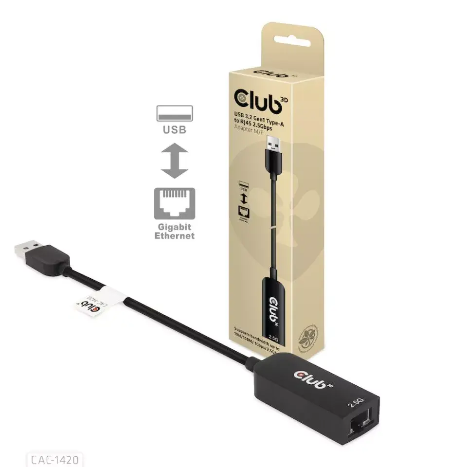 Адаптер USB 3.2 Gen1 Type A к RJ45 CLUB3D Photo 2
