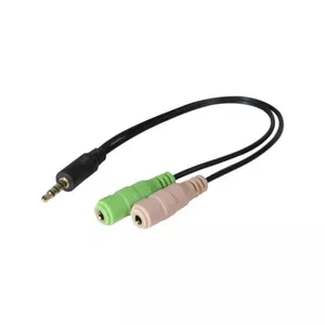 Audio Cable LOGON TBAV100 0.3m 3.5mm 2 x 3.5mm Black Green Pink