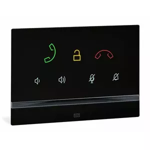 Video indoor intercom 2N Indoor Talk Black — wired, tempered glass housing, wall-mounted, 185×128×48.2 mm