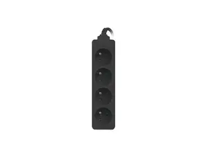 Power Extension Lanberg PS0-04E-0100-IEC-BK 1m 4 AC Outlets Indoor Black