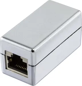 DELTACO 665-F Cat5e F/UTP Silver Networking Cable Coupler with RJ-45 Female to RJ-45 Female Connectors