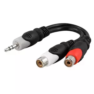 Deltaco AA-6 audio kabelis 3.5mm 2 x RCA Melns, Pelēks, Sarkans