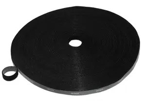 DELTACO CM1025S Hook and Loop Cable Tie Velcro Black 25 m Length 10 mm Width