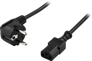 Deltaco DEL-109-50 Strāvas kabelis CEE7/7 uz IEC C13 vīrietis-sieviete melns 0,5 m 250V 10A