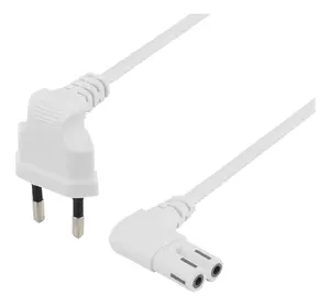 Deltaco DEL-109BR Power Cable White CEE7/16 Male to IEC C7 Female 0.5 m 250 V 2.5 A
