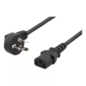 Power Cable Deltaco DEL-109CHI Black 2 m