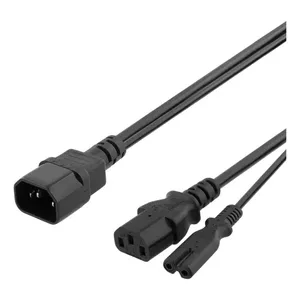 Power Cable Deltaco DEL-109Y 0.2m C14 C13 C7