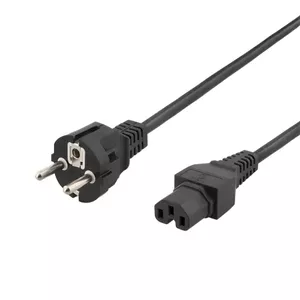 Power Cable Deltaco DEL-117C Black 3 m