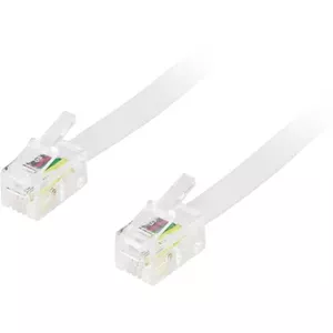 Telephone cable DELTACO DEL-154D 1.5 m, 4P4C — White