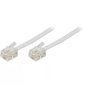 Telephone cable Deltaco DEL-159F 2 m RJ11 White