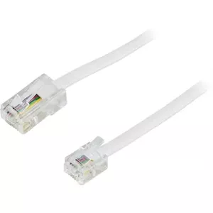 Telephone Cable Deltaco DEL-1701 1 m RJ-45 RJ-11 White