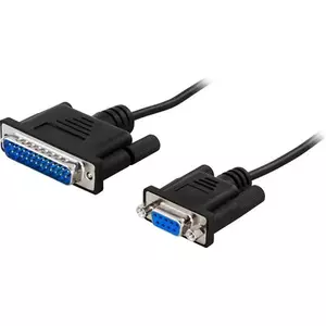 Deltaco DEL-32E-B serial cable Black 3 m DB25 DB9