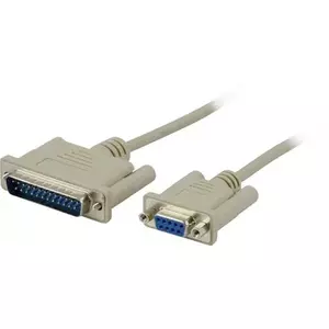 Deltaco DEL-34 serial cable Grey 3 m DB9 DB25