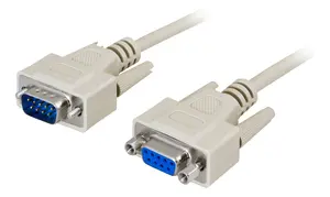 Deltaco DEL-37-1 serial cable 1 m DB-9 male to DB-9 female grey