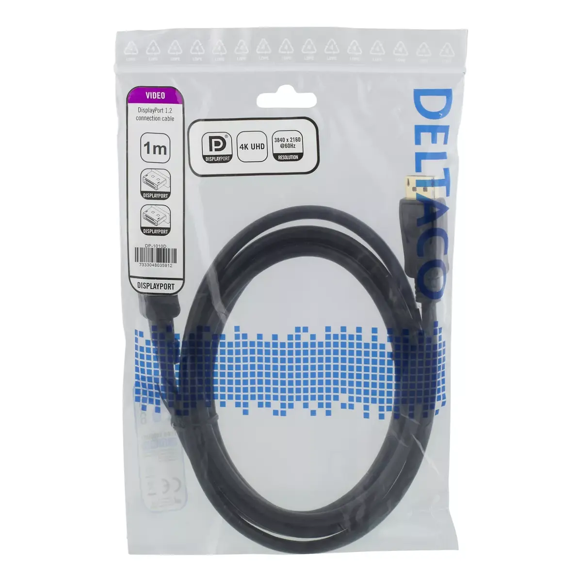 DisplayPort kabelis Deltaco DP-1010D Photo 2