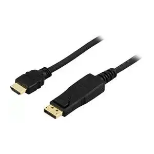 Deltaco DP-3010 video kabeļu aksesuārs 1 m DisplayPort to HDMI Melns