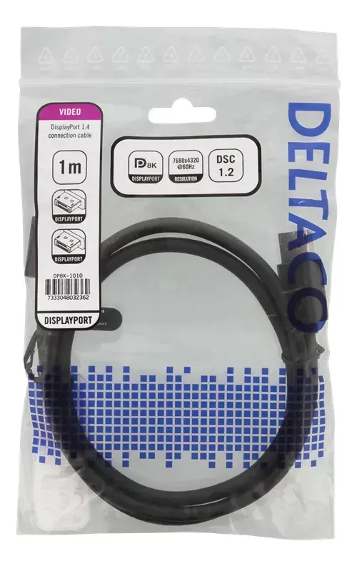 DisplayPort kabelis Deltaco DP8K-1010 Photo 2