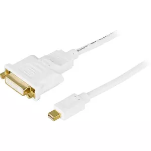 Адаптер видео кабеля Mini DisplayPort Deltaco DP-DVI100