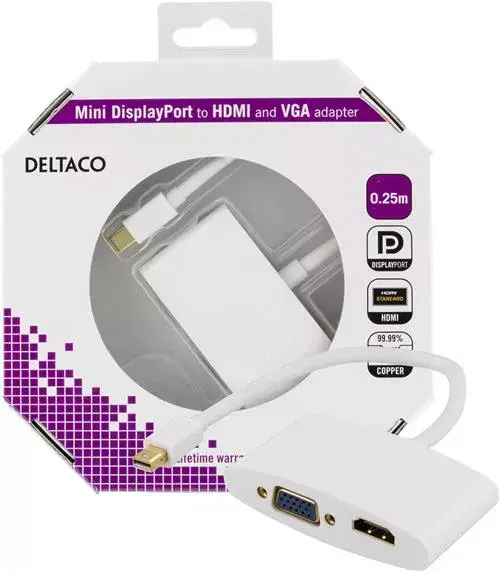 Video cable adapter Deltaco DP-HDMIVGA1-K Photo 2