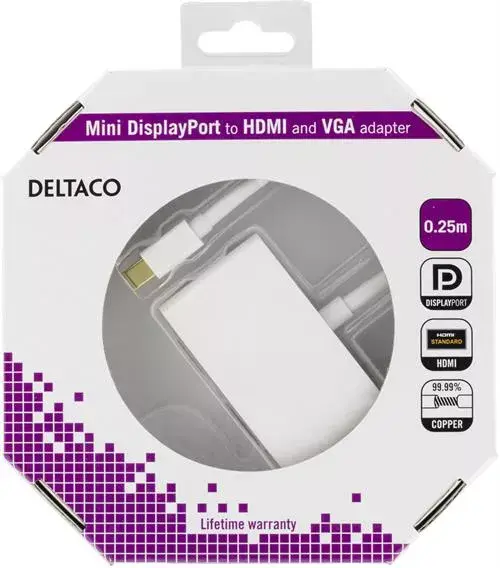 Video cable adapter Deltaco DP-HDMIVGA1-K Photo 3