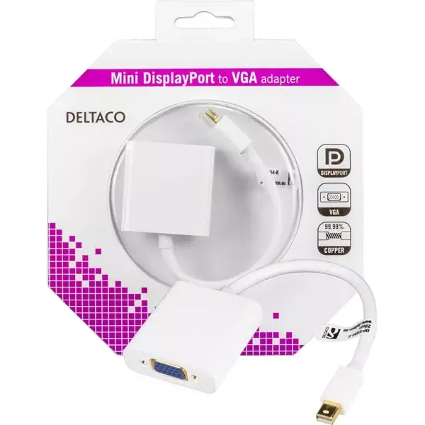Video kabeļa adapteris Deltaco DP-VGA4-K Photo 2
