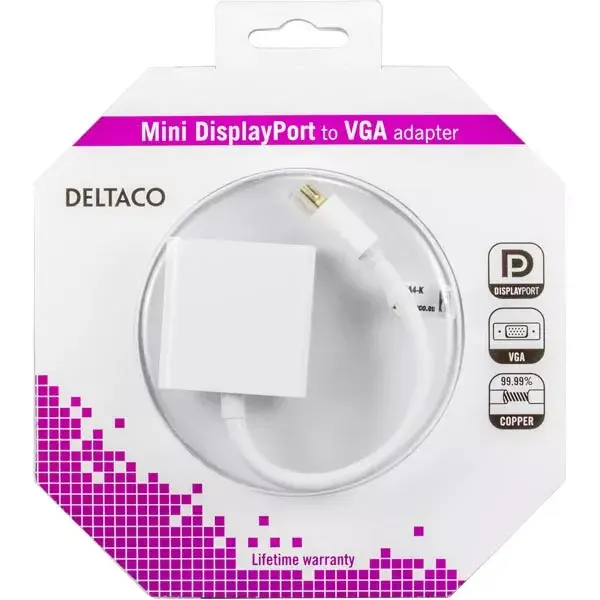 Video kabeļa adapteris Deltaco DP-VGA4-K Photo 3