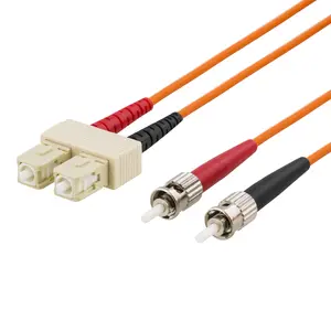 DELTACO FB-41 Fiber Optic Cable OM1 1 m 2x ST to 2x SC Duplex Orange 62.5/125 µm
