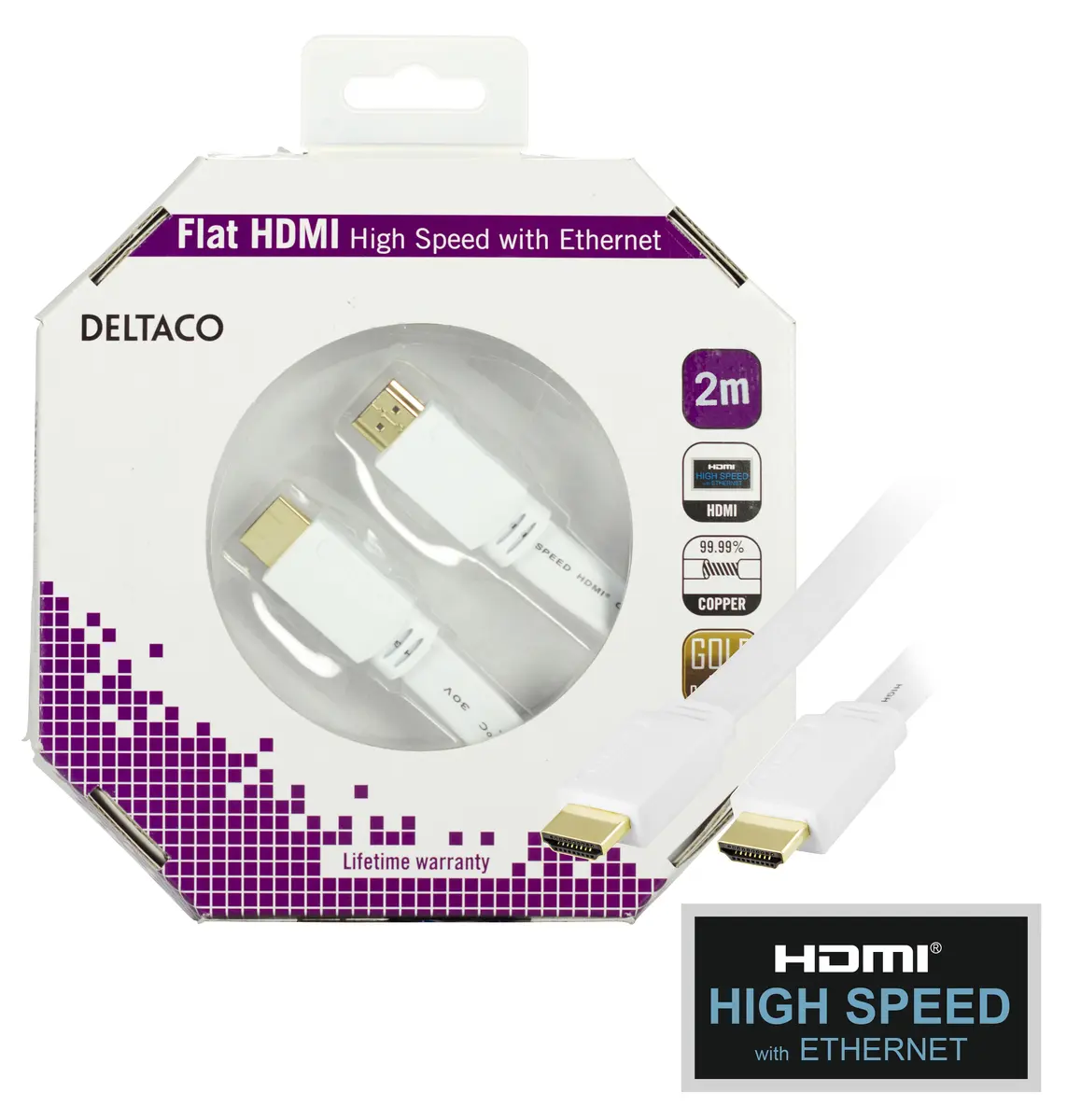 Deltaco HDMI-1020H-K HDMI kabeļi 2 m