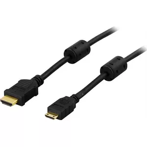 HDMI кабель Deltaco HDMI-1056 5м HDMI Type C Mini на HDMI Type A Standard черный