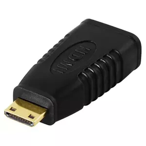 Deltaco HDMI-18 kabeļu spraudņu pāreja 19-pin HDMI 19-pin miniHDMI Melns