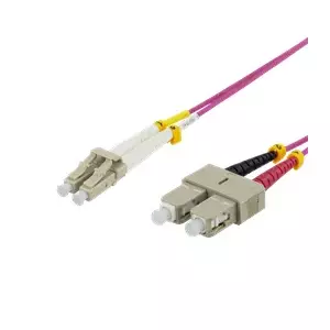 Оптоволоконный кабель Deltaco LCSC-703 3м LC SC Розовый