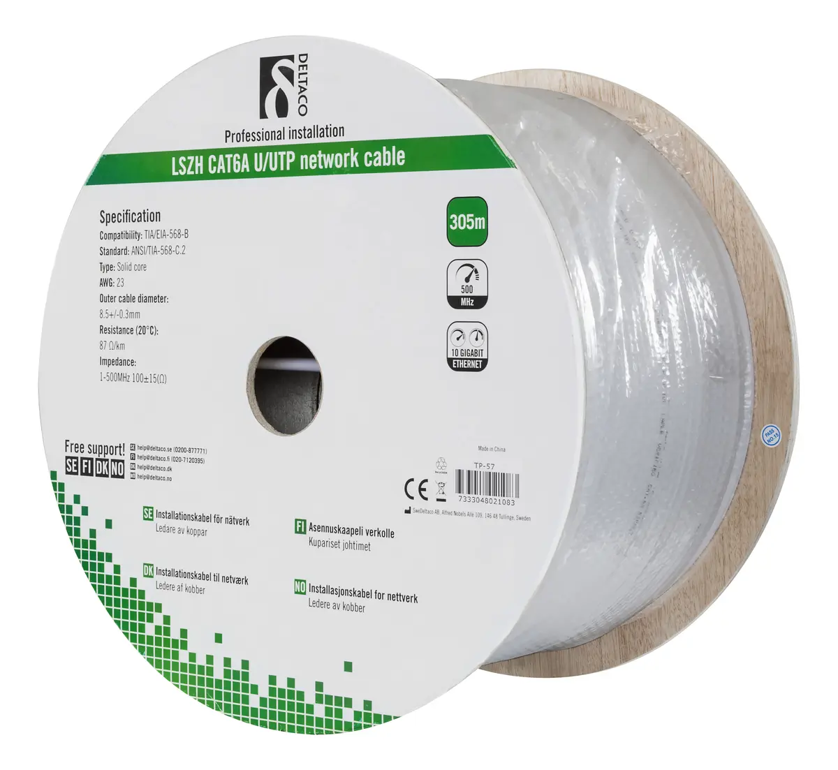 DELTACO TP-57 Cat6a U/UTP Tīkla Instalācijas