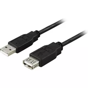 Deltaco USB2-101S USB kabelis 0,1 m USB 2.0 USB A Melns