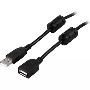 USB 2.0 Kabelis A/A Deltaco USB2-12FS 2m Melns