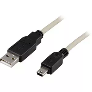 Deltaco USB 2.0 Cable A/B-mini, 0.5m USB kabelis 0,5 m USB A Mini-USB B