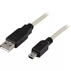Deltaco USB 2.0 Cable A/mini B, 1m USB kabelis USB A Mini-USB B