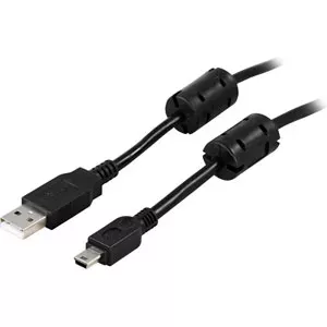 USB кабель A/Mini B Deltaco USB-26FS 2м черный