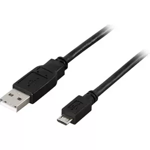 Deltaco USB 2.0 Cable A/micro B, 0.5m USB kabelis 0,5 m USB A Micro-USB B Melns